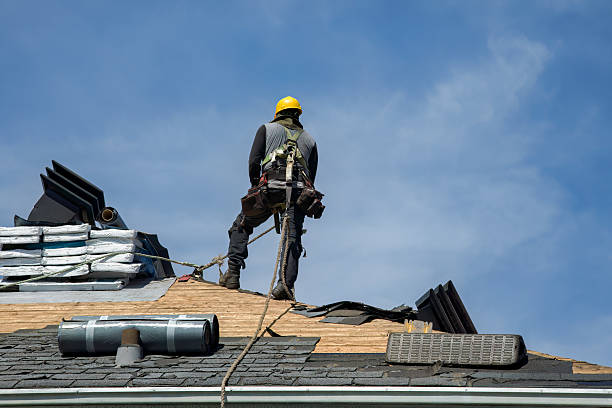 Professional Gutter Installation technician working in Falcon, NC